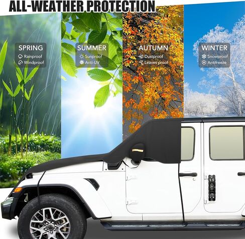 Windshield Cover for Ice and Snow | Enhanced 600D Oxford Fabric Windshield Frost Cover for Any Weather | Water, Heat & Sag-Proof Car Windshield Snow Cover | X-Large in Kuwait