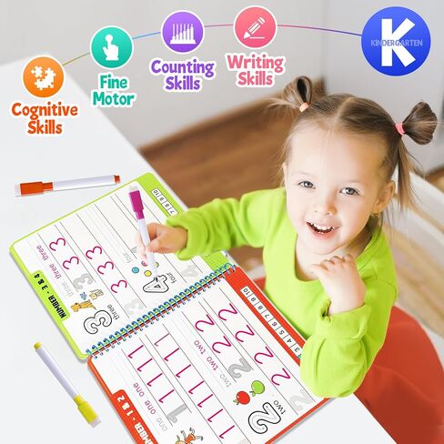 Elite Panda Preschool Learning Activities 60 Reusable Pages, (2-Pack) Kindergarten Workbook & Search and Find for Kids, Art and Craft Supplies Educational Toys Girl Boy Ages 3, 4, 5, 6 Year Old in Saudi Arabia