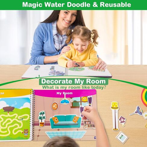 Foayex Toddler Busy Book Montessori Toys for 3 4 5 Year Old, Educational Activities for Learning Letters,Numbers,Fun Doodle & Coloring Workbook for Kids Travel,Gifts for Girls Boys (Wipe-Clean) in Saudi Arabia