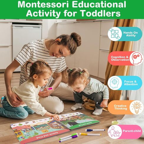 Foayex Toddler Busy Book Montessori Toys for 3 4 5 Year Old, Educational Activities for Learning Letters,Numbers,Fun Doodle & Coloring Workbook for Kids Travel,Gifts for Girls Boys (Wipe-Clean) in Saudi Arabia