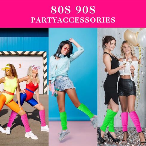 تدفئة الساق 80s 90s النساء تدفئة الساق النيون الوردي تدفئة الساق بسط النيون تدفئة الساق متماسكة مضلع الساق تدفئة زي النيون تدفئة الساق لملحقات الحفلات in Saudi Arabia