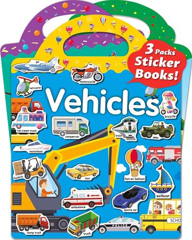 Reusable Sticker Book for Toddlers 2-4 Years, Stickers for Kids, Toddler Sticker Book Ages 1-3, Toddler Craft Activities, Toddler Travel Toys Ages 2+ Boy Girl Birthday Gifts in Kuwait