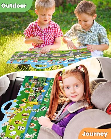 Reusable Sticker Book for Toddlers 2-4 Years, Stickers for Kids, Toddler Sticker Book Ages 1-3, Toddler Craft Activities, Toddler Travel Toys Ages 2+ Boy Girl Birthday Gifts in Kuwait