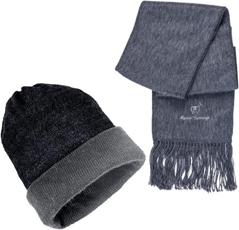 Gamboa Pack X 2 وشاح الألبكة وقبعة صغيرة للرجال والنساء وشاح الشتاء قبعة صوفية ملابس الشتاء ملابس الخريف in Kuwait