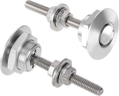 2 Pcs Quick Release Bumper Universal Aluminum Vehicle Hood Pins Quick Latch Hood Pins Quick Release Bumper Clips License Plate Lock Clip Kit, Diameter 1.25 inch, Silver in Saudi Arabia