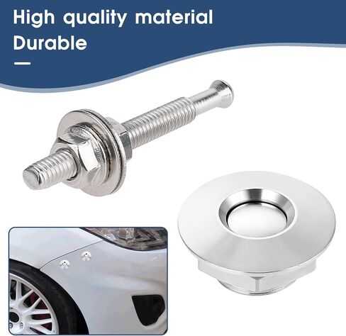 2 Pcs Quick Release Bumper Universal Aluminum Vehicle Hood Pins Quick Latch Hood Pins Quick Release Bumper Clips License Plate Lock Clip Kit, Diameter 1.25 inch, Silver in Saudi Arabia