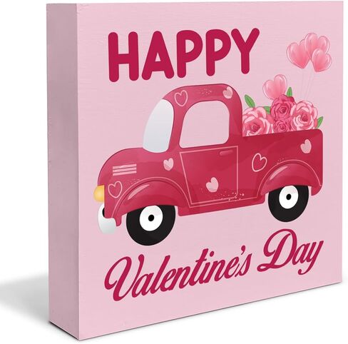 ديكور قهوة عيد الحب، علامة خشب القهوة الحب، علامة عيد الحب الخشبية، ديكورات مكتبية لرف سطح الطاولة للمطبخ المنزلي - 5 × 5 بوصات in Kuwait