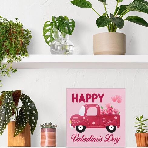 ديكور قهوة عيد الحب، علامة خشب القهوة الحب، علامة عيد الحب الخشبية، ديكورات مكتبية لرف سطح الطاولة للمطبخ المنزلي - 5 × 5 بوصات in Kuwait