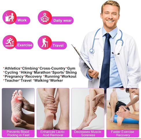 bropite 4 Pairs Plus Size Compression Socks Extra Wide Calf Women&Men 20-30mmHg Support Dancing Cycling Running Climbing in Saudi Arabia