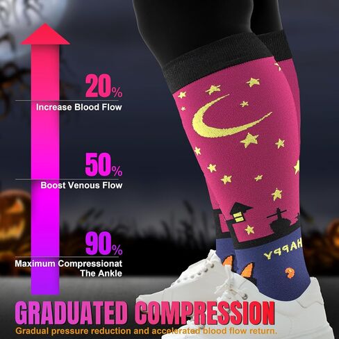 bropite 4 Pairs Plus Size Compression Socks Extra Wide Calf Women&Men 20-30mmHg Support Dancing Cycling Running Climbing in Saudi Arabia