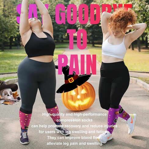 bropite 4 Pairs Plus Size Compression Socks Extra Wide Calf Women&Men 20-30mmHg Support Dancing Cycling Running Climbing in Saudi Arabia