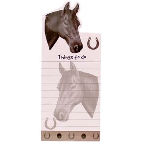 "Horse Magnetic List Pads" Uniquely Shaped Sticky Notepad Measures 8.5 by 3.5 Inches