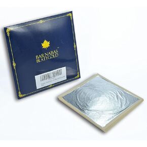 Barnbas Blattgold Genuine Silver Leaf Sheets - 4.4 inches - 100 Sheets - Loose Leaf Interleaf