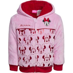 Disney Girls' Hoodie - Soft Plush Full Zip Up Hoodie Sweatshirts for Girls - Toddler Girls Graphic Hoodies (4T-7)