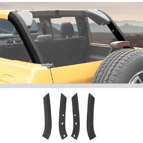JWWY Roll Bar Roll Cage Cover Protection Guard Panel Fit for 2021-2024+ Ford Bronco Exterior Accessories 4PCS ABS Black