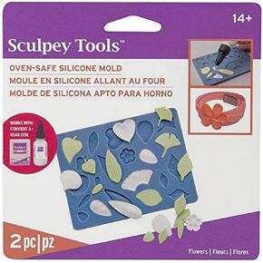 Sculpey Tools Flexible Oven Safe Silicone Flowers Mold, Great jewelry making and all other types of crafts! Use with oven bake clay, Liquid Sculpey and resin.
