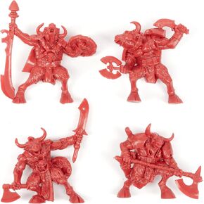 Epic Minotaurs Collectible Mini Figures Set - Scale 1/32 DND - 4 Pieces Fantasy Battles - Themed DMS Soldiers & Character Accessories -Perfect for Collectors-Enthusiasts of Epics Figures