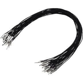 ONLYKXY 30pcs Elastic Cords with Metal Ends Soft Stretch Band Mask Lanyard Loop Craft Round Rope Thread String Extender Strap for Mask Making Book Binding Hanging DIY Party Hat Menus 14.5inch (Black)