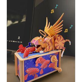 iló 3D Puzzles for Adults, DIY Mechanical Wooden Puzzle Model Kit for Adults & Teens, Building Sets for Kids 14+, Music Box Not Included, STEM Toys Brainteaser, Unique Gift, Decor, Cat's Paradise