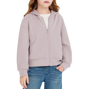 Haloumoning Girls Zip Up Hoodie Kids Fashion Sweatshirt Lightweight Jacket with Pockets 7-14 Years in Kuwait