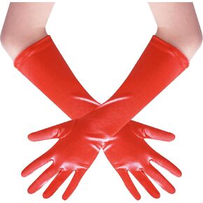 Lystaii Long Opera Party 20s Satin Gloves Stretchy Elbow Length Wedding 15 Inch Classic