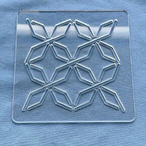 Acrylic Sashiko Stencil, Embroidery Pattern Template, Quilting Stencil Tool, 12 x 12cm (Pattern F)