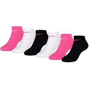 Nike Kids' Little Ankle Socks (6 Pairs), Pink Pow/White/Black, 4/5