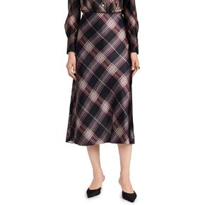 Vince Women's Plaid Shaped Hem Slip Skirt