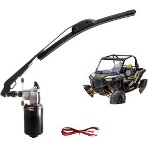12V UTV Electric Windshield Wiper Assembly, Fit for Polaris Ranger RZR Can Am Kawasaki Honda Pioneer Golf Cart Motor Windshield Wiper Kit, Size: 13.7"/15.7" - 110 Degree Motor Upgraded Version
