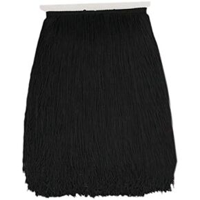 10Yard/Lot 30CM Polyester Tassel Fringe Lace Trimming for DIY Latin Dress Stage Clothes Fabric Accessories (Black)