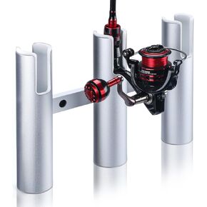 Marinebaby Fishing Rod Holder (Holds 4 Rods) Aluminum, 4 Link Tube Aluminum 4 Rod Rack, Suit Boats & Yacht （Blue）