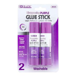BAZIC 21g / 0.7 Oz. Large Washable Purple Glue Stick, Pack of 2 (2022)
