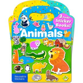 Reusable Sticker Book for Toddlers 2-4 Years, Stickers for Kids, Toddler Sticker Book Ages 1-3, Toddler Craft Activities, Toddler Travel Toys Ages 2+ Boy Girl Birthday Gifts