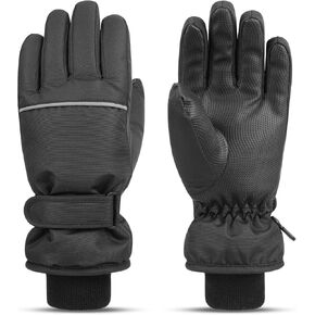 Kids Ski Gloves, Waterproof Winter Warm Snow Gloves for Boys Girls, Snowboard Gloves Ski Skate Mittens with Fleece Lining for Children Age 2-13 Cold Weather Outdoor Sport