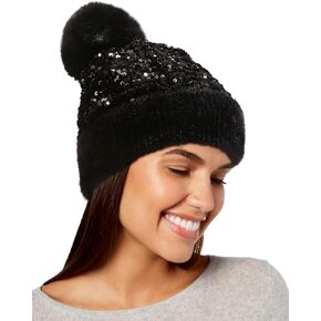 Babalet Winter Beanie Hats for Women Velvet Sequined Slouchy Skull Warm Fuzzy Pompon Cap Outdoor Windproof Ski Knit Cap in Kuwait