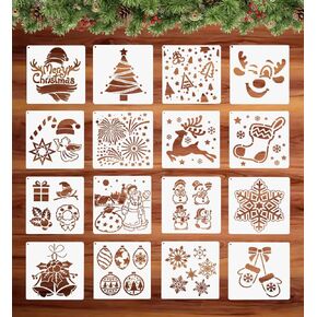 16 Pcs Halloween Drawing Stencils, 7.8 Inch Plastic Reusable Pumpkin Faces Painting Template for Painting On Wood DIY Pumpkin Carving, Wood,Window, Walls Art,and Halloween Decoration. (Halloween)