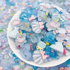 60 Pcs Slime Charms Bulk DIY Craft Making Kit, Cute Flat Back Resin Charms for Crafts (Rose red)