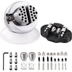 DZQ Ball Vise 3" Engraving Setting Tool 360°Rotation Professional Ball Vise 36PCS Attachment Jewelry Engraving Block Tools Standard Block (Black)