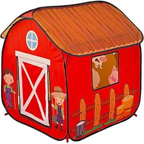 Kids Play Tent, Pop Up Barn Play Tent for Kids, Playhouse Indoor Outdoor Folding Portable Play Tent for Boys and Girls