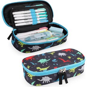 Pencil Case for Girls,Large Capacity Multi-slot Kids Mark Pouch, Adult Big Pencil Bag with Zipper, Teens Large Storage Pencil Box for School College Middle School Office(Pink,Unicorns)
