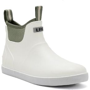 Mens Deck Boots, Saltwater Fishing Booties Rubber Waterproof Ankle Rain Boots, High-performance Footwear Chelsea Boots for Gardening Fishing Boating Camping Sailing