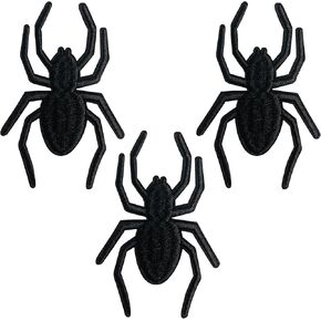 Halloween Black Spider Patch Iron on Spider Patch Spider Embroidered Patches Spider Sew On Patch Applique Halloween Costume Applique for Halloween Costume Clothing (3)