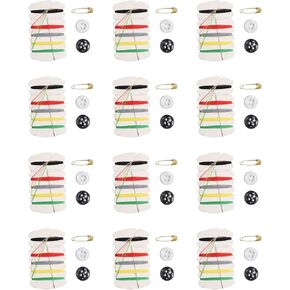 Sowaka 12 Pcs Sewing Kit Small Portable Thread Repair Emergency Kit with Needles Button Threads Safety Pin for Home Hotel Travel Use Accessories Supplies Amenities Necessities