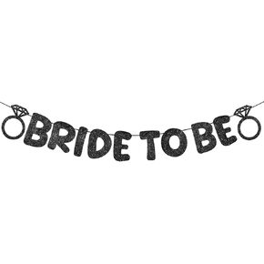 Pre Strung Bride to Be Glitter Banner Bridal Shower Decorations Bride to Be Sign Bachelorette Party Banner Bridal Shower Garland for Engagement Wedding Bride Party Decorations(Champagne Gold)