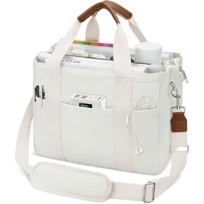 KKXIU Canvas Tote Bag for Women with Zipper and Compartments Crossbody Large Bible Messenger Purse Bag With Pockets
