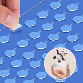 300 PCS Double Sided Tape, Upgraded Clear Sticky Dot Stickers with Tiny Handle, Removable Gel Glue Putty for Poster Museum Wall Hanging