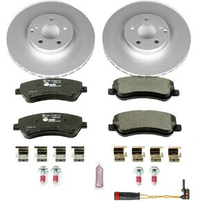 Power Stop ESK6603 Front Euro-Stop Brake Kit Mercedes and 1 Front Sensor Wire For Mercedes-Benz GLK250 2013-2015, Mercedes-Benz GLK350 2010-2015 [Model Specific]