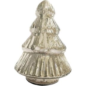 Creative Co-Op Round Embossed Mercury Glass Tree, Silver
