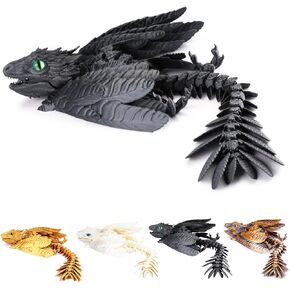 3D Printed Dragon Feathered Wyvern Dragon 3D Dragon with Wings Toothless Toys Desk Pet Home Garden Decor