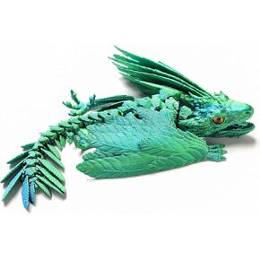 Feathered Wyvern Dragon，3D Printed Dragon with Wings，Articulated Dragon，Fidget Toy Surprise，Desktop Pet (red)